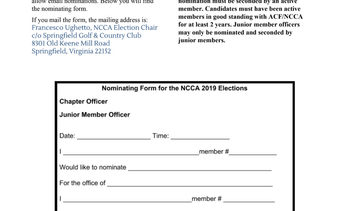 NCCA Nominations for 2019-2020